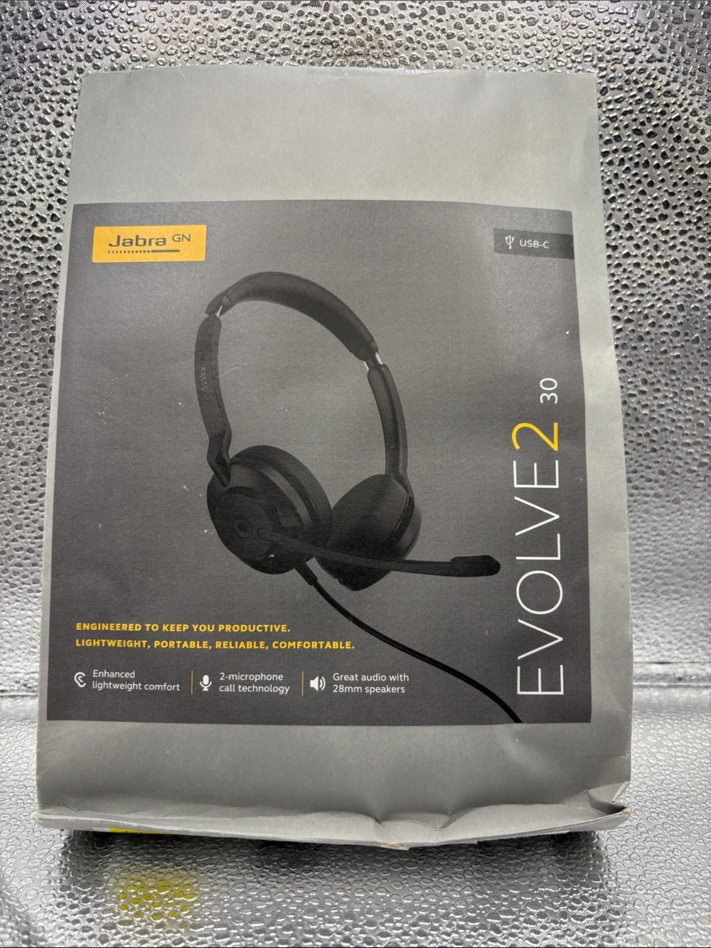 Jabra Evolve2 30 Black Over-Ear Headset - USB-C New